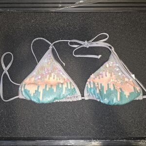 Xhilaration Multicolor Sequin Bikini Top